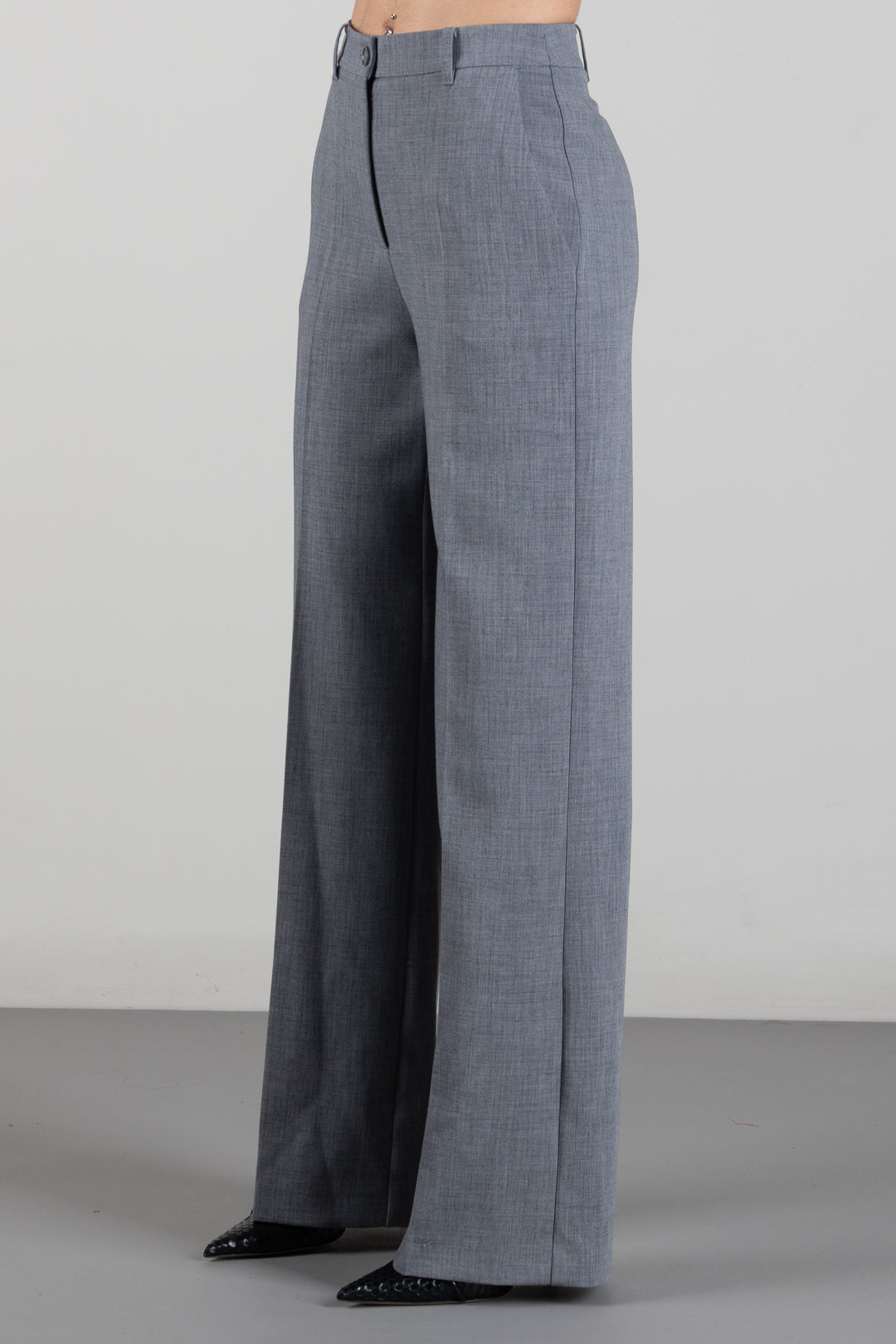 Patrizia Pepe Pantaloni Sartoriali Dritti In Tela Stretch 2P0039 C0273 GRAY MELANGE