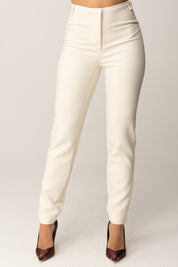 Patrizia Pepe Pantaloni Skinny a Sigaretta 2P1731 A663 WOOLY WHITE