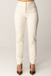 Patrizia Pepe Pantaloni Skinny a Sigaretta 2P1731 A663 WOOLY WHITE