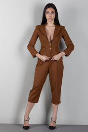Elisabetta Franchi Pantaloni Sotto Al Ginocchio In Gabardina PA18466E2 SIGARO