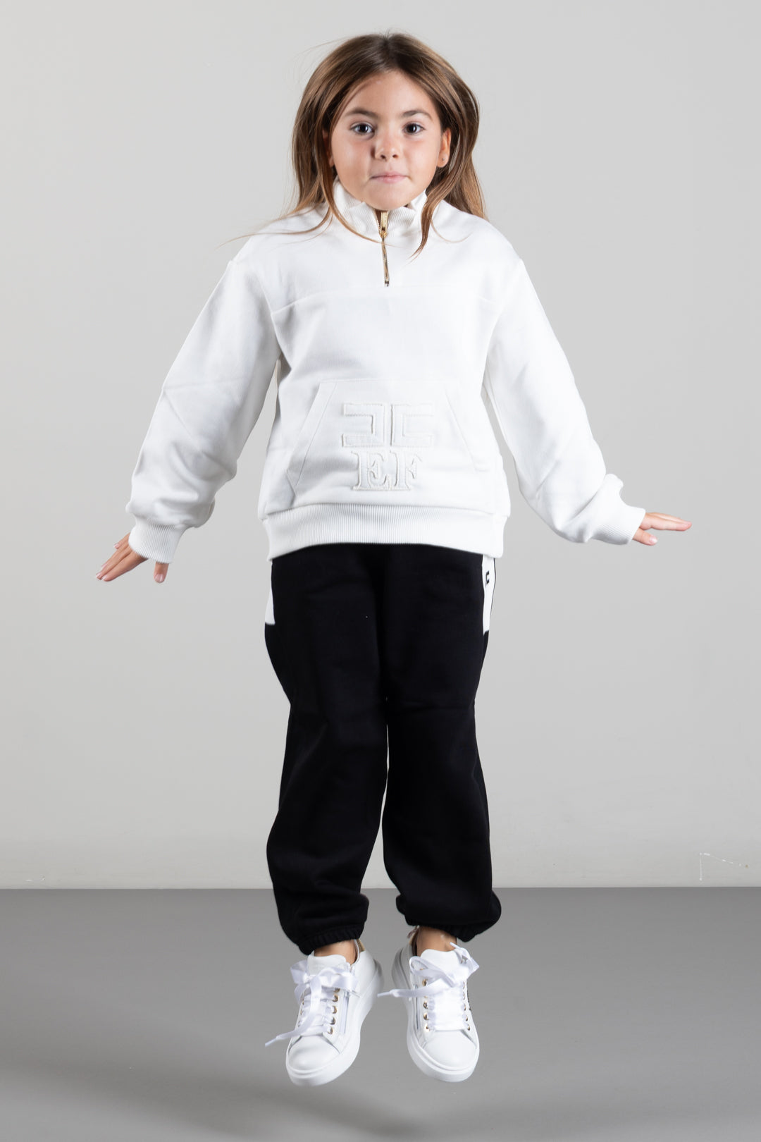 Elisabetta Franchi Bambina Pantaloni Sportivi con Stampa Logo EFPA327CFF017.N101