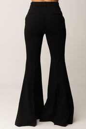 Pinko Pantaloni Svasati a Vita Alta NERO LIMOUSINE