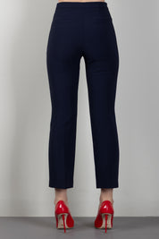 Elisabetta Franchi Pantaloni Svasati con Dettaglio Gioiello In Vita PA19866E2 BLU NOTTE