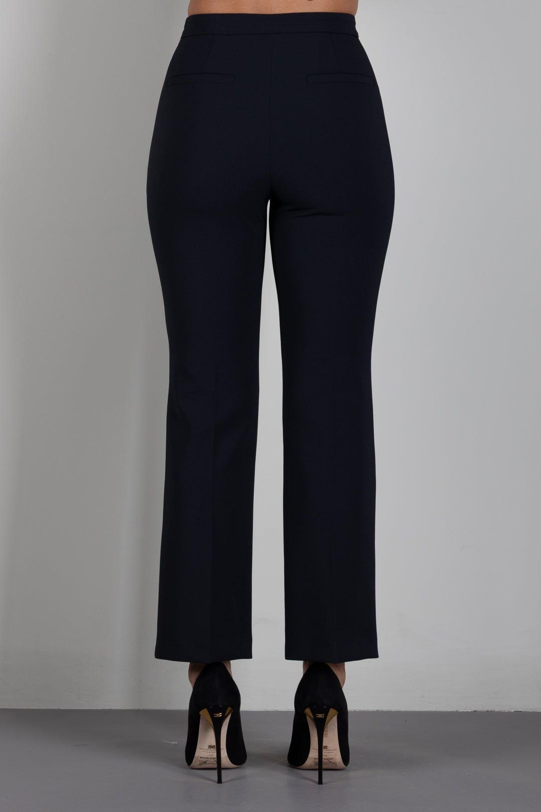 Elisabetta Franchi Pantaloni Svasati con Dettaglio Gioiello In Vita PA19866E2 NERO