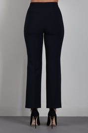 Elisabetta Franchi Pantaloni Svasati con Dettaglio Gioiello In Vita PA19866E2 NERO