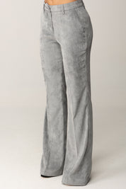 Manila Grace Pantaloni Svasati In Velluto a Coste P093PU NEBBIA