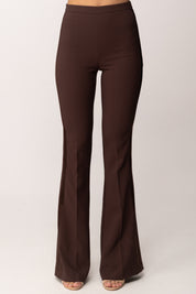 Elisabetta Franchi Pantaloni Vita Alta In Crêpe Leggero e Raso PA18462E2 CACAO