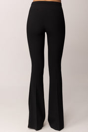 Elisabetta Franchi Pantaloni Vita Alta In Crêpe Leggero e Raso PA18462E2 NERO