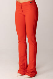 Elisabetta Franchi Pantaloni Vita Bassa con Bande a Taglio a Vivo PA16561E2 LACCA