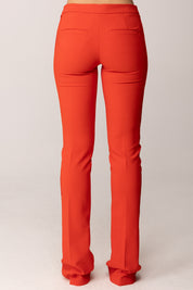 Elisabetta Franchi Pantaloni Vita Bassa con Bande a Taglio a Vivo PA16561E2 LACCA