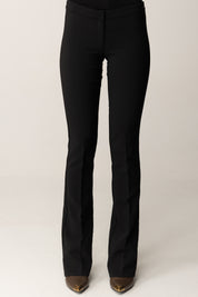 Elisabetta Franchi Pantaloni Vita Bassa con Etichetta Logo PA13357E2 NERO