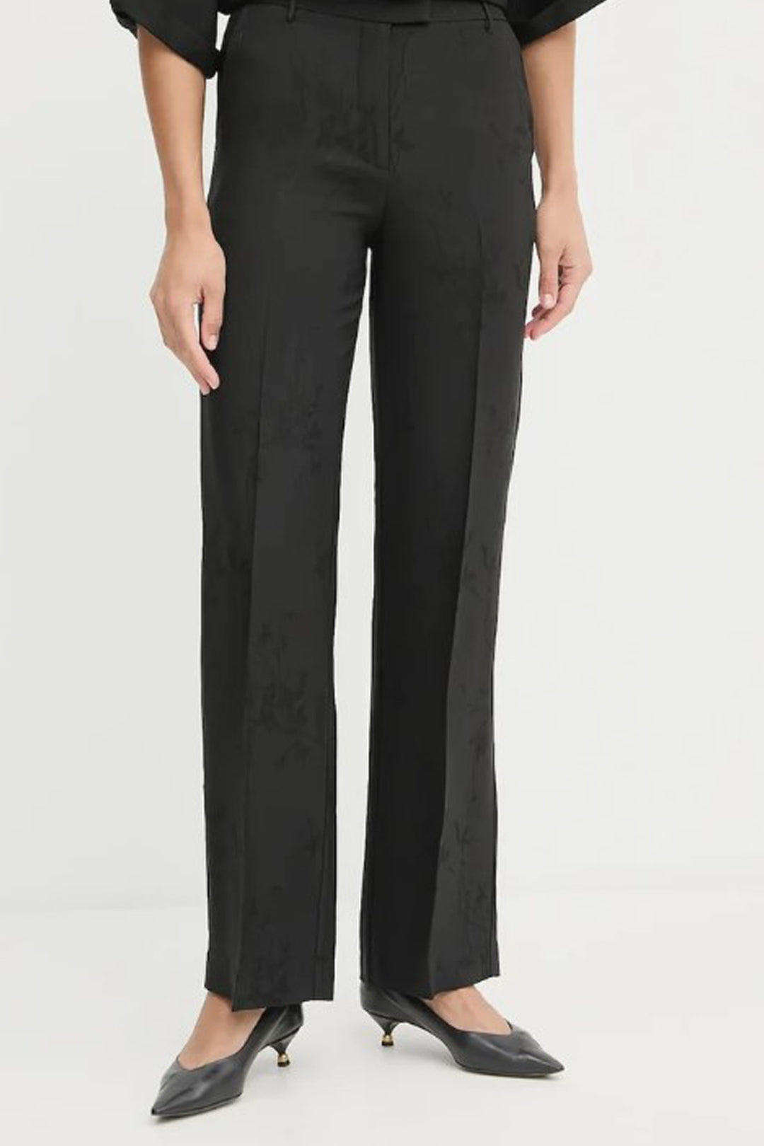 Marciano By Guess Pantaloni Whitney Dritti con Piega Centrale 5YGB26 7337A JET BLACK A996