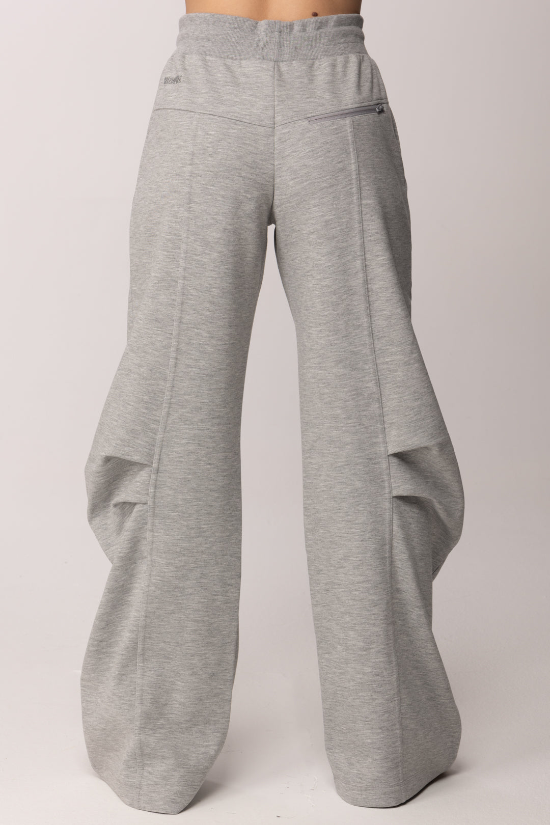 Patrizia Pepe Pantaloni Wide Leg con Coulisse e Volumi Strutturati 8P0784 J391 GRIGIO MELANGE