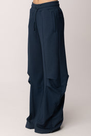Patrizia Pepe Pantaloni Wide Leg con Coulisse e Volumi Strutturati 8P0784 J391 LAGOON BLUE
