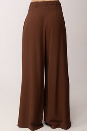 Imperial Pantaloni Wide Leg Maxi Pieghe con Cintura P3ZQLHX CACAO
