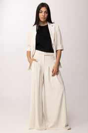 Imperial Pantaloni Wide Leg Maxi Pieghe con Cintura P3ZQLHX PANNA