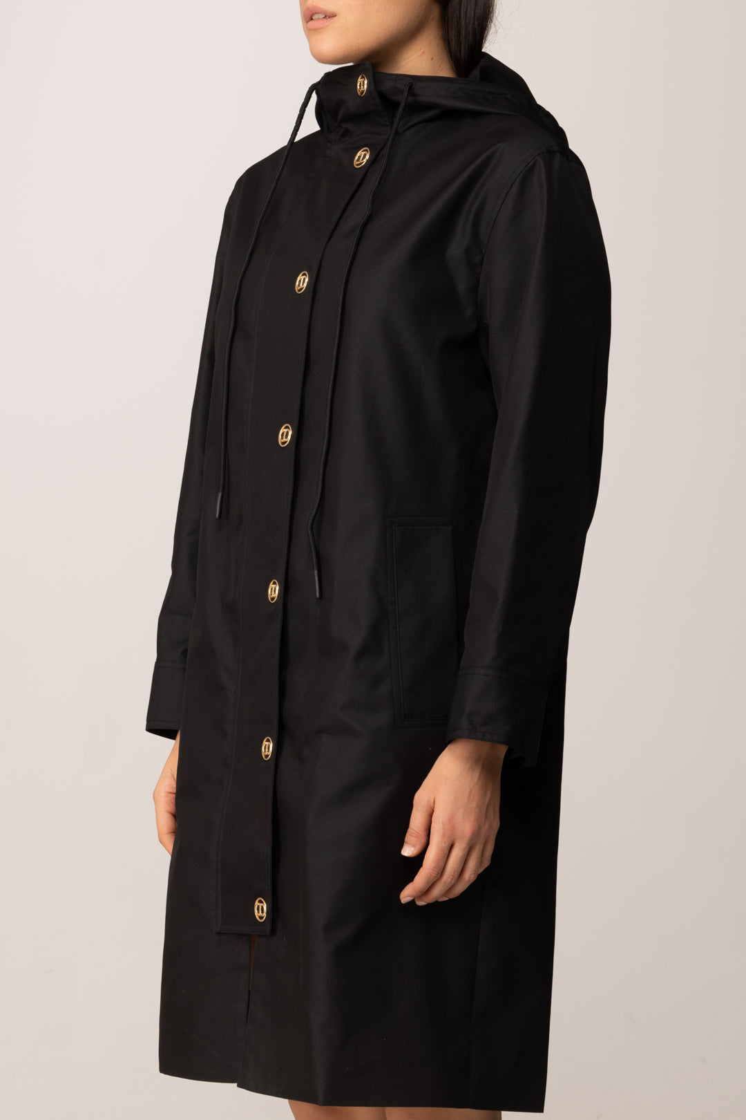 Twin-set Parka Lungo con Cappuccio 252TP2060 NERO