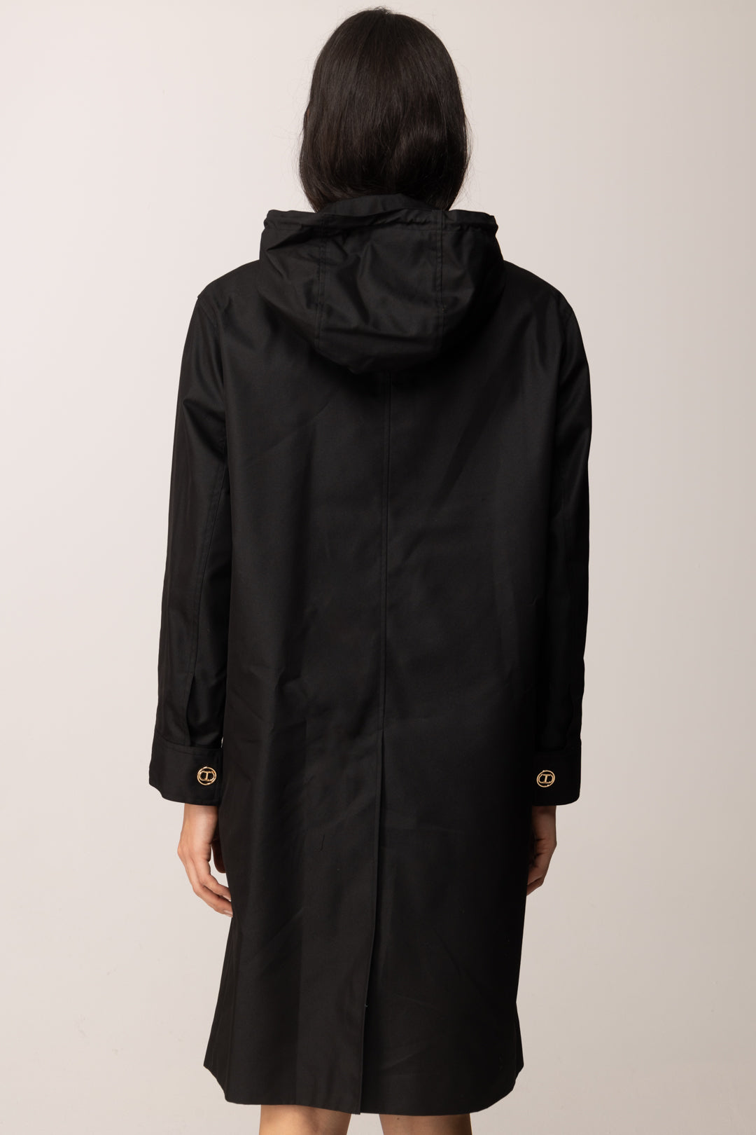 Twin-set Parka Lungo con Cappuccio 252TP2060 NERO