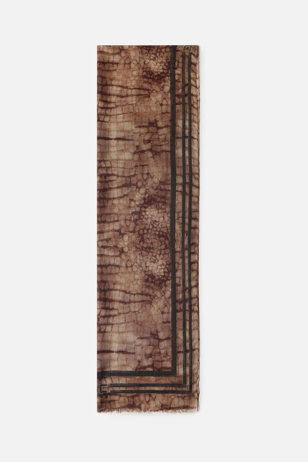 Elisabetta Franchi Pashmina con Stampa Alligatore FO20L61E2 CACAO