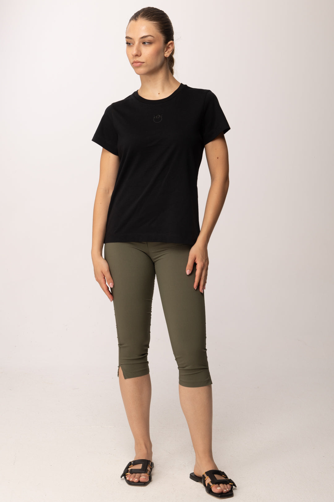 Khloe Femme Pinocchietto Basico con Spacchetti 26250 VERDE