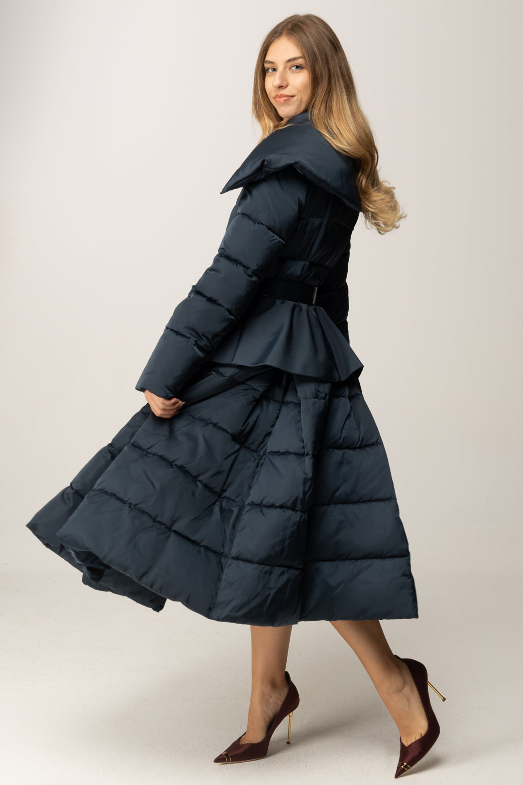 Elisabetta Franchi Piumino a Ruota In Vela con Cintura PI86Z56E2 TWILIGHT