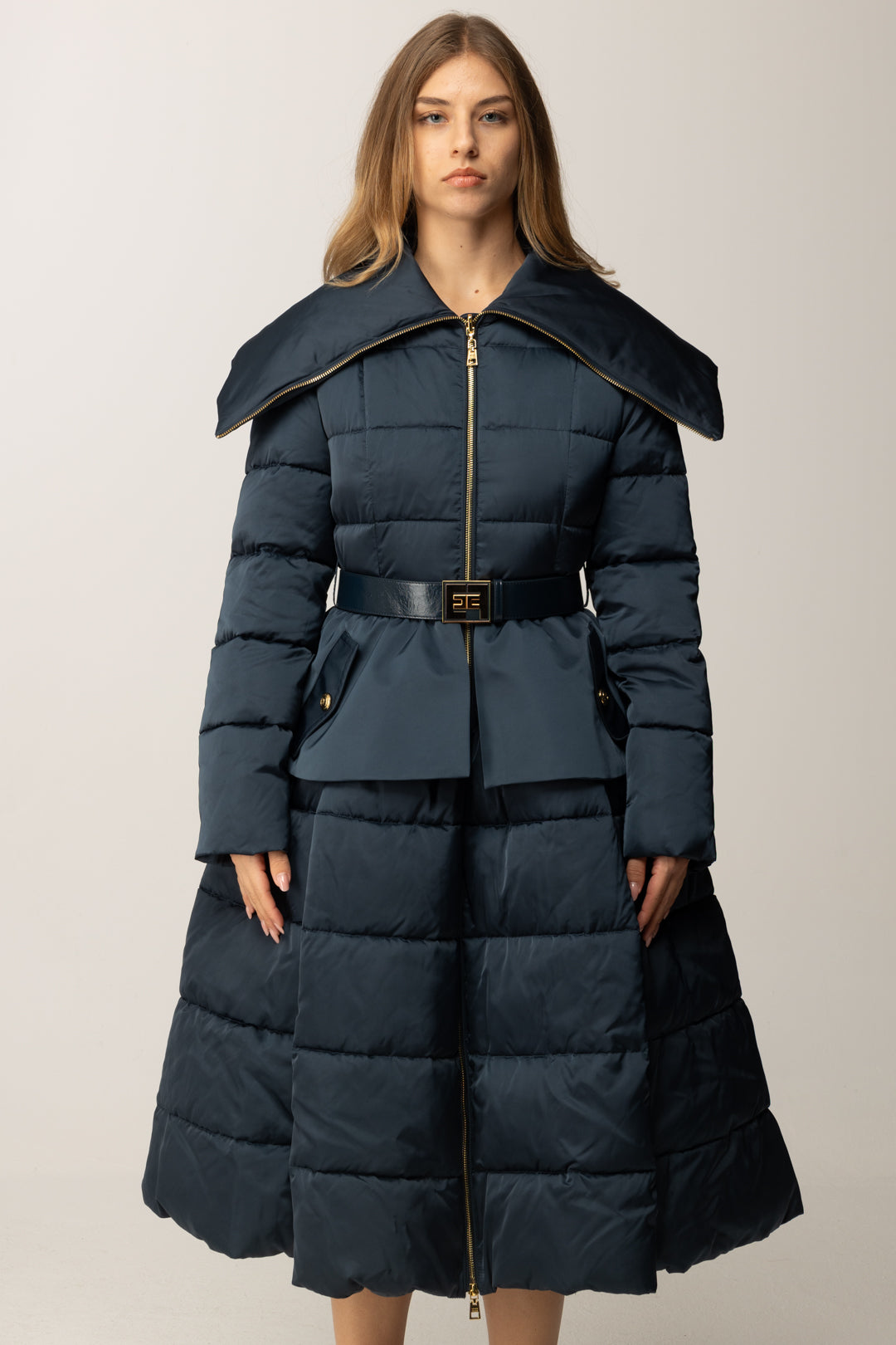 Elisabetta Franchi Piumino a Ruota In Vela con Cintura PI86Z56E2 TWILIGHT