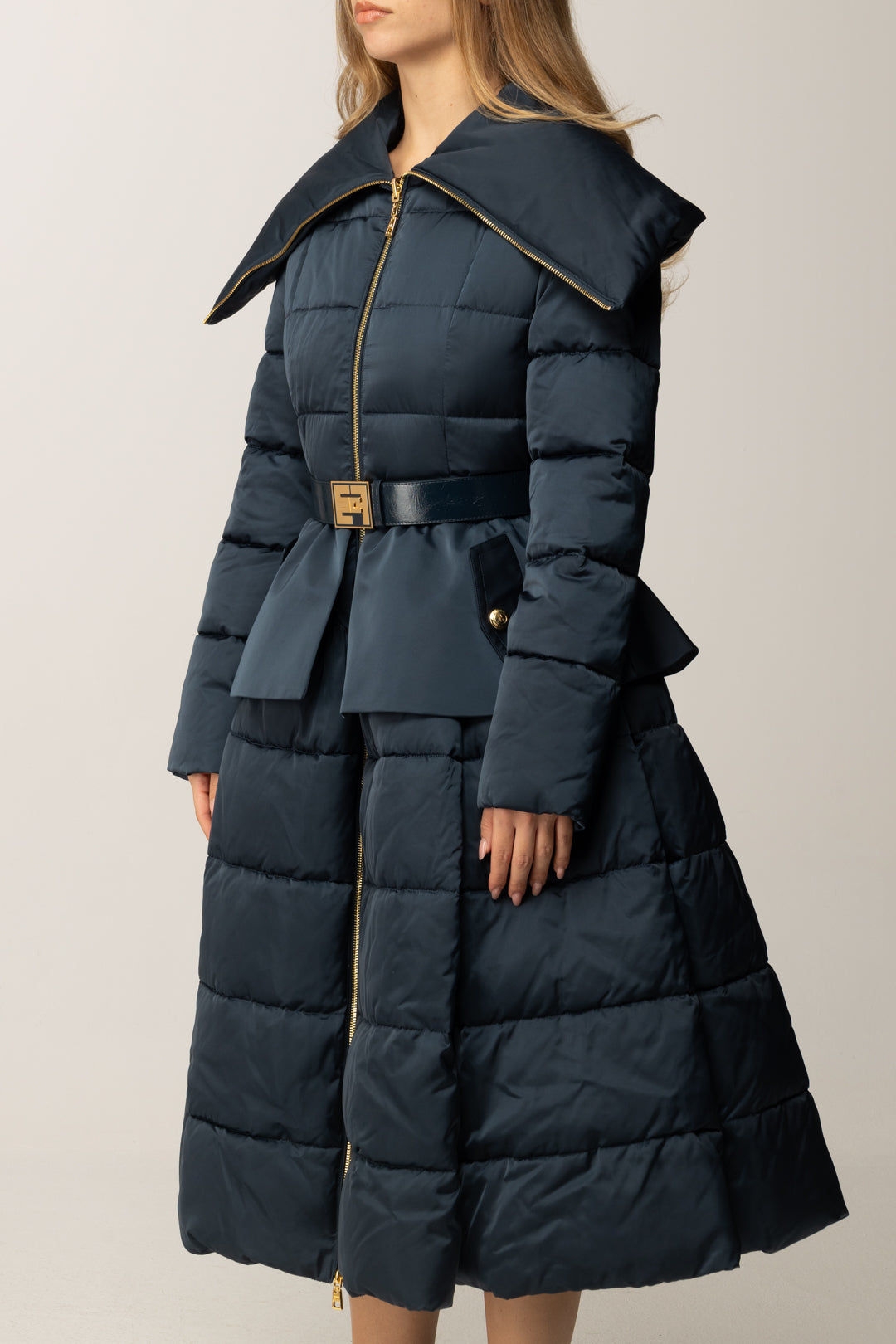 Elisabetta Franchi Piumino a Ruota In Vela con Cintura PI86Z56E2 TWILIGHT