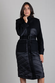 Patrizia Pepe Piumino con Inserti In Lana e Cintura 8O0053 C7998 NERO