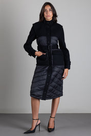 Patrizia Pepe Piumino con Inserti In Lana e Cintura 8O0053 C7998 NERO