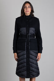 Patrizia Pepe Piumino con Inserti In Lana e Cintura 8O0053 C7998 NERO