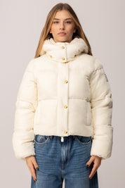 Elisabetta Franchi Piumino Corto In Velluto PI82D56E2 MILK