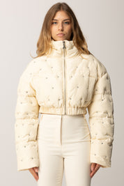 Patrizia Pepe Piumino Crop con Strass 2O0214 A667 WOOLY WHITE