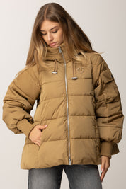 Pinko Piumino Flare con Cappuccio e Logo CAMMELLO