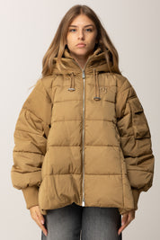 Pinko Piumino Flare con Cappuccio e Logo CAMMELLO