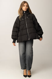 Pinko Piumino Flare con Cappuccio e Logo NERO LIMOUSINE