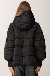 Pinko Piumino Flare con Cappuccio e Logo NERO LIMOUSINE