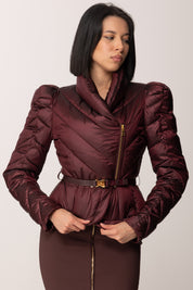 Elisabetta Franchi Piumino In Tessuto Vela con Baschina PI89Z56E2 MERLOT