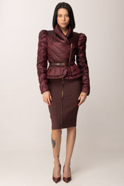 Elisabetta Franchi Piumino In Tessuto Vela con Baschina PI89Z56E2 MERLOT