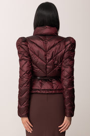 Elisabetta Franchi Piumino In Tessuto Vela con Baschina PI89Z56E2 MERLOT