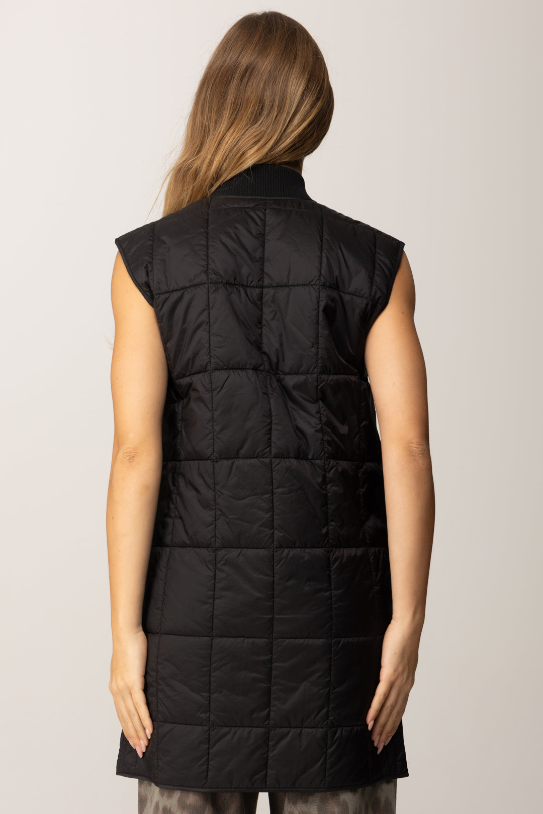 Pinko Piumino Lungo In Tela Lucida con Cappuccio NERO LIMOUSINE