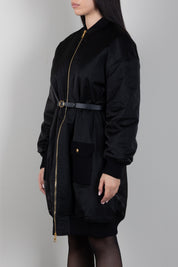 Elisabetta Franchi Piumino Lungo Over con Cintura PK01D66E2 NERO