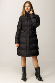 Pinko Piumino Lungo Trapuntato con Collo Alto NERO LIMOUSINE