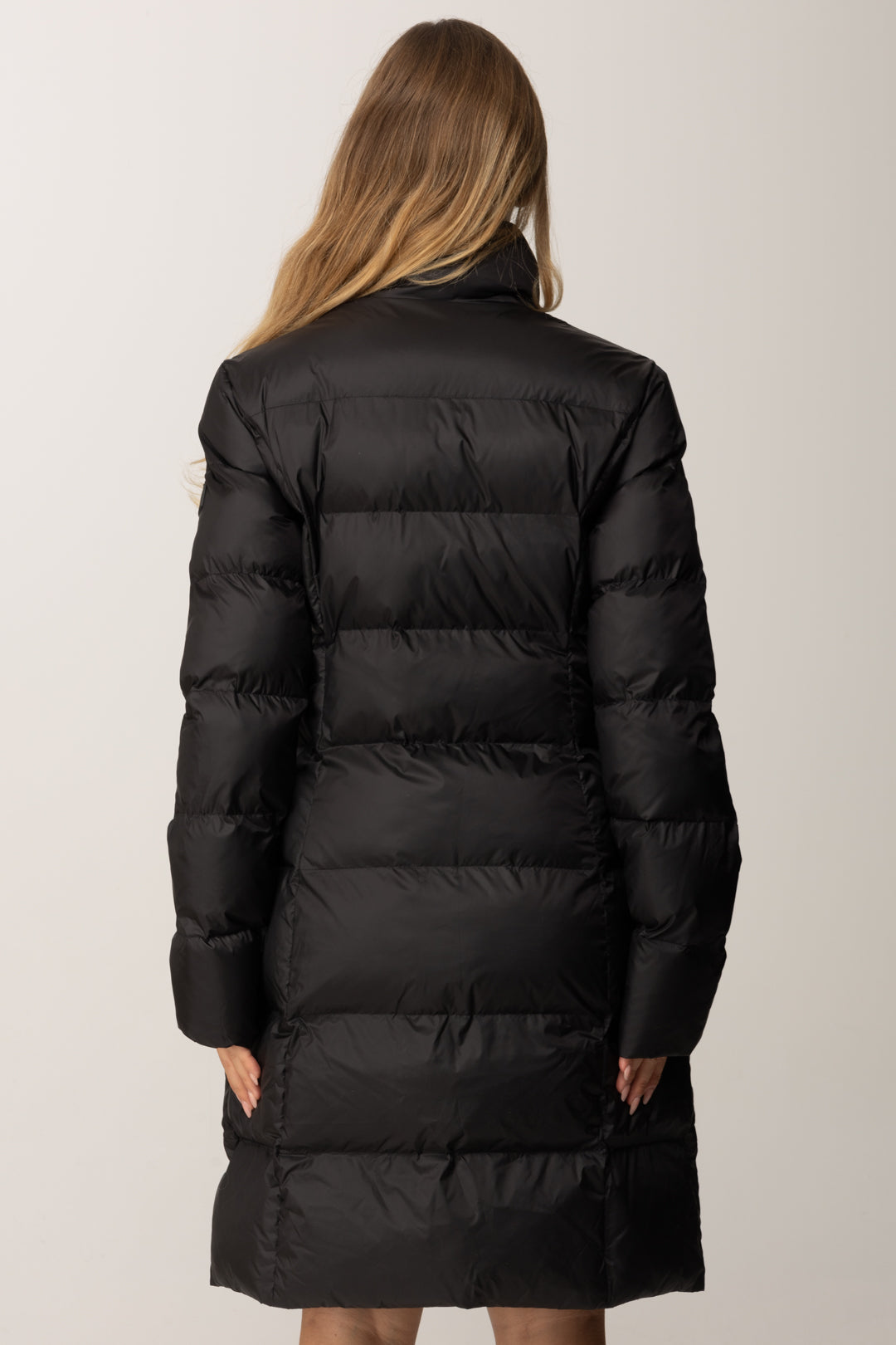 Pinko Piumino Lungo Trapuntato con Collo Alto NERO LIMOUSINE