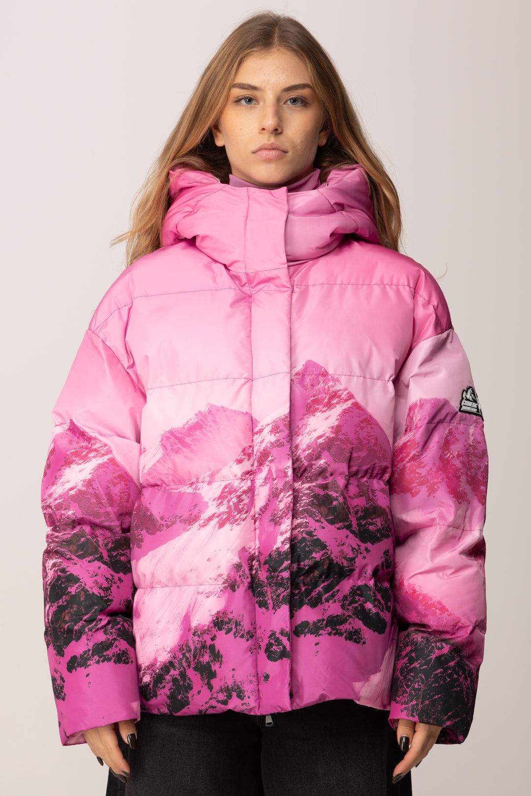 Patrizia Pepe Piumino Oversize Trapuntato con Stampa 2O0206 A667 N.CHIMERIC MOUNTAIN