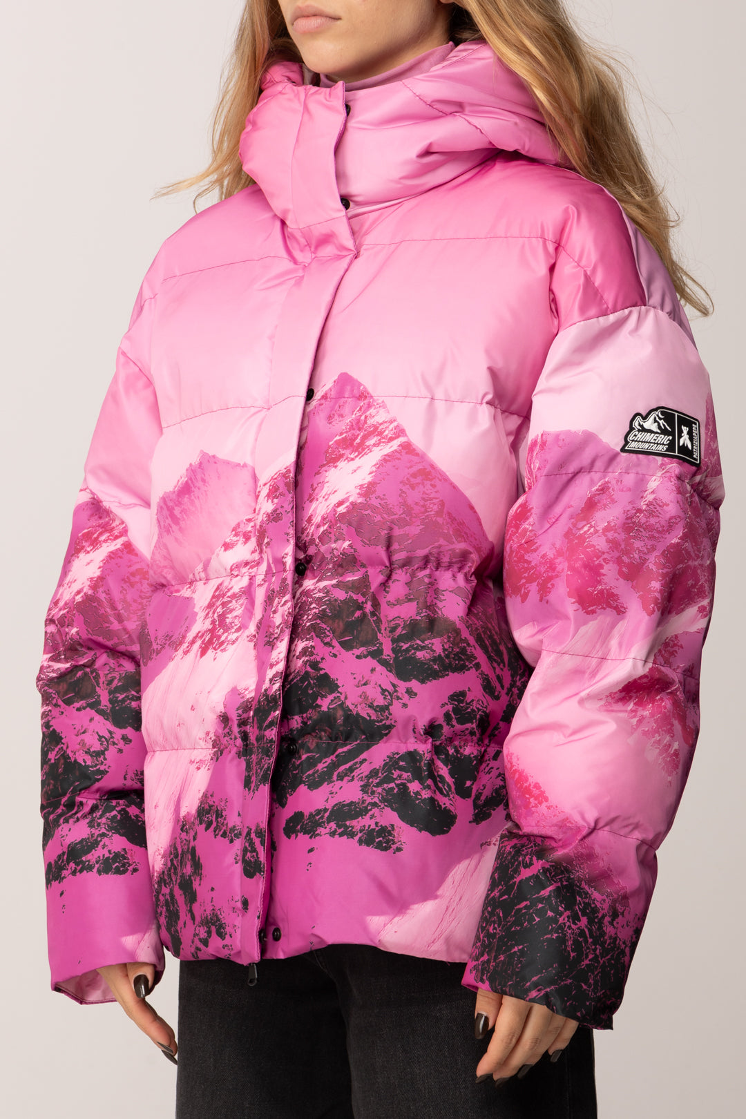 Patrizia Pepe Piumino Oversize Trapuntato con Stampa 2O0206 A667 N.CHIMERIC MOUNTAIN