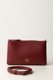 Pinko Pochette Flat con Logo e Tracolla 104277 A0F1 BORDEAUX MERLOT-ANTIQUE GOLD