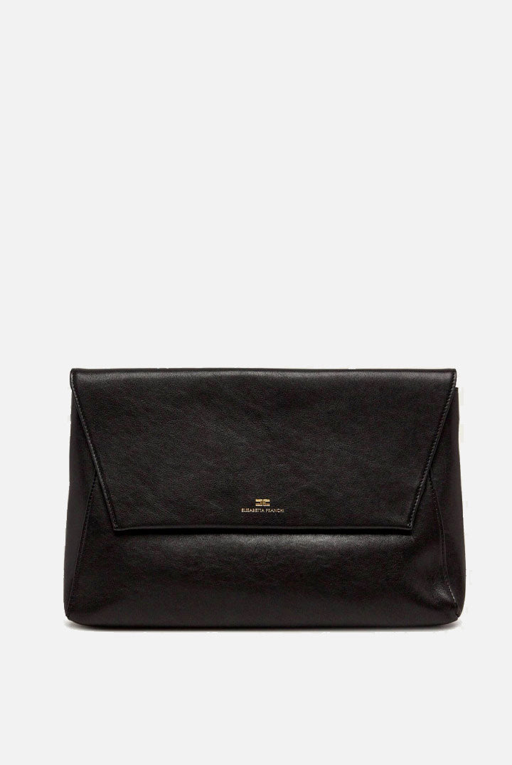 Elisabetta Franchi Pochette In Pelle con Patta a Busta BS39N67E2 NERO