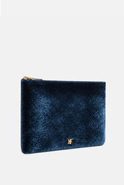 Elisabetta Franchi Pochette In Velluto con Stampa Cocco BS81A67E2 BLU NOTTE
