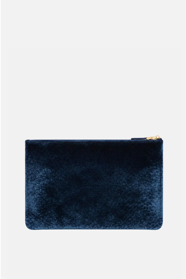 Elisabetta Franchi Pochette In Velluto con Stampa Cocco BS81A67E2 BLU NOTTE