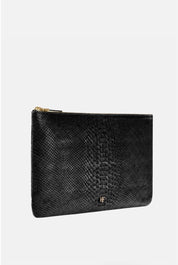 Elisabetta Franchi Pochette In Velluto con Stampa Cocco BS81A67E2 NERO